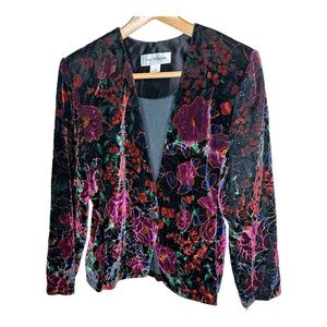 Norton McNaughton Floral Velvet Blazer - Multicolor